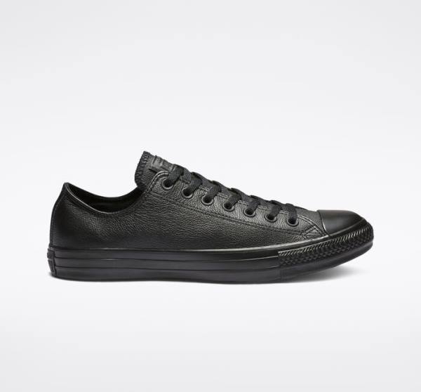 Zapatillas Bajas Converse Chuck Taylor All Star Cuero Tenis Negras | CV-604JXO