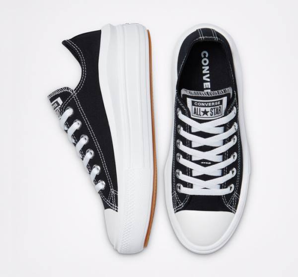 Zapatillas Bajas Converse Chuck Taylor All Star Move Plataforma Tenis Negras Blancas | CV-610LWU