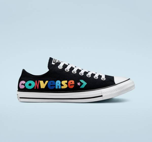 Zapatillas Bajas Converse Chuck Taylor All Star Happy Faces Tenis Negras | CV-675XLS