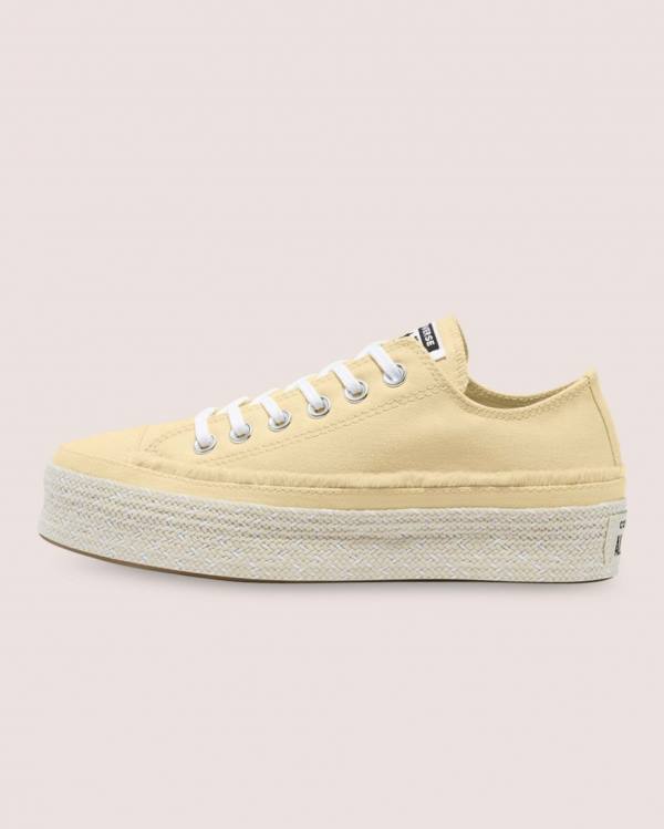 Zapatillas Bajas Converse Chuck Taylor All Star Alpargata Plataforma Tenis Beige | CV-684EQO