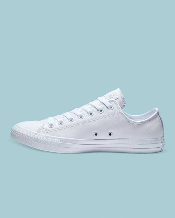 Zapatillas Bajas Converse Chuck Taylor All Star Cuero Tenis Blancas | CV-693YFV