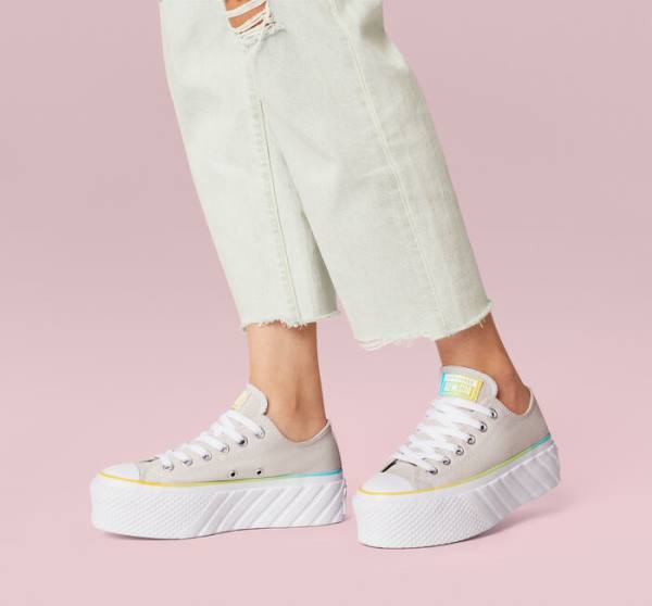 Zapatillas Bajas Converse Chuck Taylor All Star 2X Lift Plataforma Gradient Tenis Blancas Azules | CV-708JIY