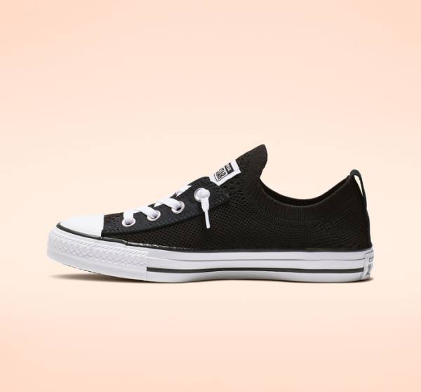 Zapatillas Bajas Converse Chuck Taylor All Star Shoreline Knit Slip Tenis Negras Blancas | CV-743WUN