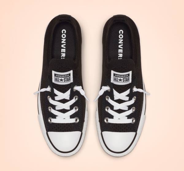 Zapatillas Bajas Converse Chuck Taylor All Star Shoreline Knit Slip Tenis Negras Blancas | CV-743WUN