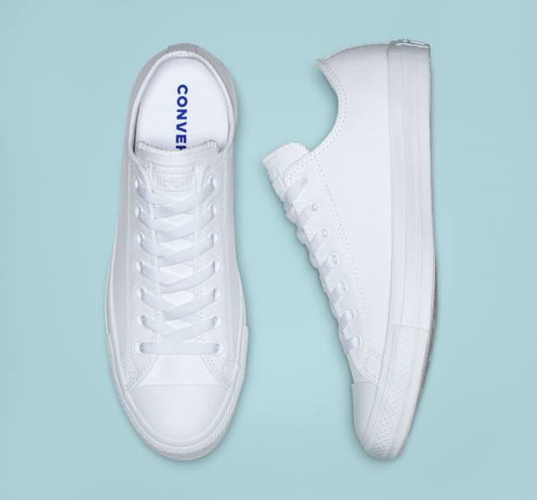 Zapatillas Bajas Converse Chuck Taylor All Star Cuero All White Tenis Blancas | CV-934ETL