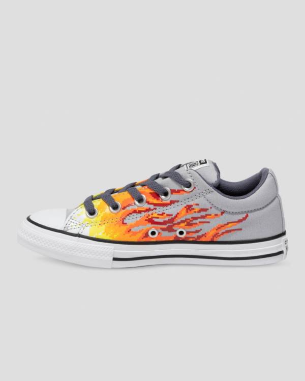 Zapatillas Bajas Converse Chuck Taylor All Star Calle Digi Flame Tenis Gris Amarillo | CV-965HBX