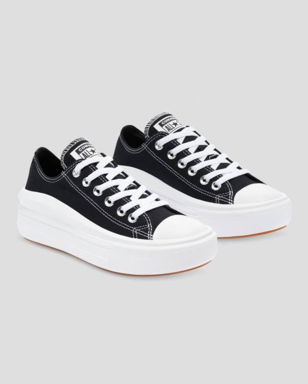 Zapatillas Bajas Converse Chuck Taylor Move Plataforma Tenis Negras | CV-358WPV