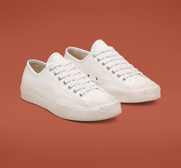 Zapatillas Bajas Converse Jack Purcell Cuero Tenis Blancas Blancas Blancas | CV-813NUD