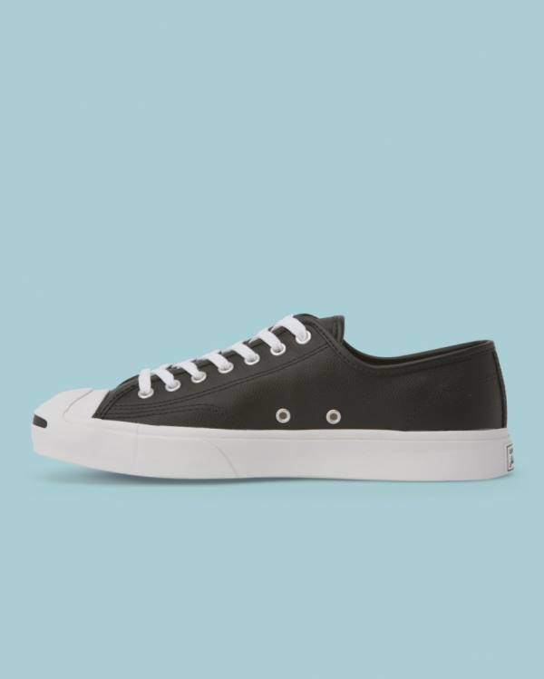 Zapatillas Bajas Converse Jack Purcell Foundational Cuero Tenis Negras | CV-596SQE