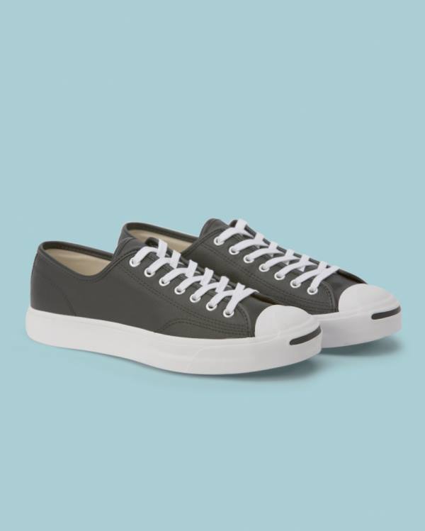 Zapatillas Bajas Converse Jack Purcell Foundational Cuero Tenis Negras | CV-813ASC