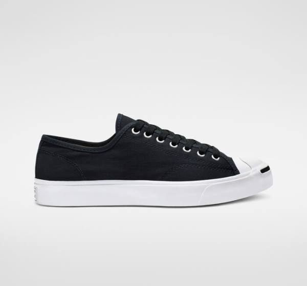 Zapatillas Bajas Converse Jack Purcell Lona Tenis Negras Blancas | CV-408ZEO