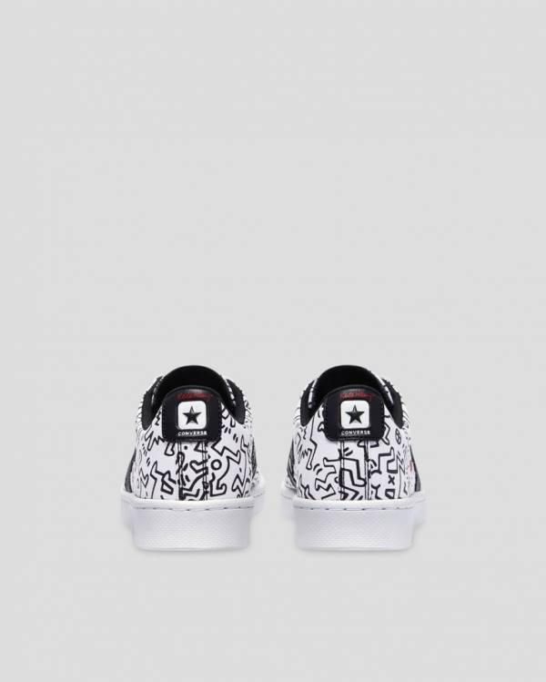 Zapatillas Bajas Converse Keith Haring Pro Cuero Tenis Blancas Negras Rojas | CV-651NJH