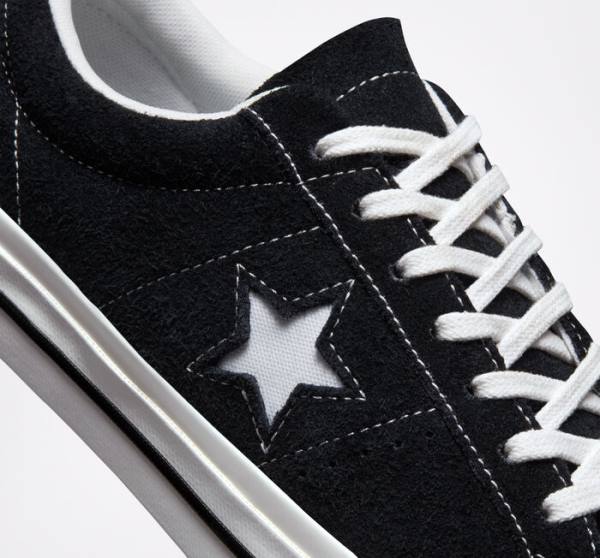 Zapatillas Bajas Converse One Star Tenis Negras Blancas | CV-215ZAJ