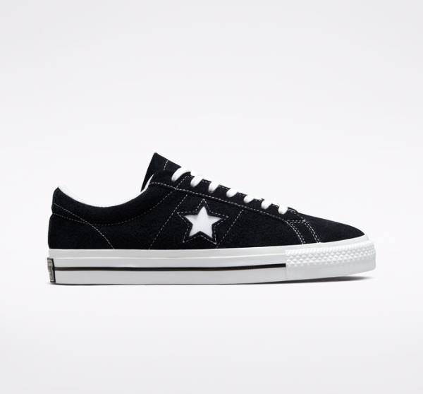 Zapatillas Bajas Converse One Star Tenis Negras Blancas | CV-215ZAJ