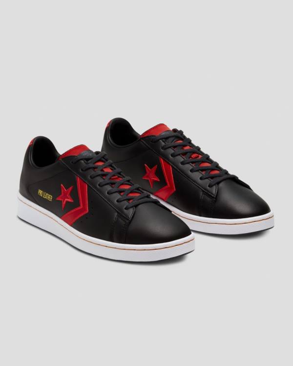 Zapatillas Bajas Converse Pro Cuero Bleeding Colours Tenis Negras | CV-346OAZ