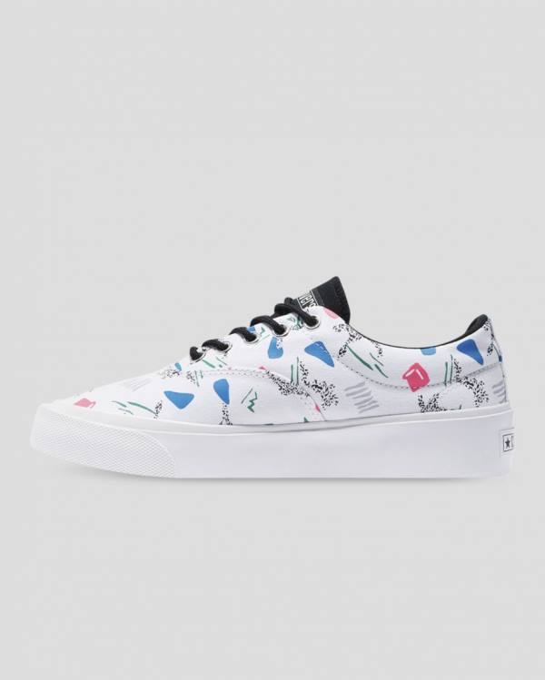 Zapatillas Bajas Converse Skid Grip 80s Archive Print Tenis Blancas | CV-758MZS