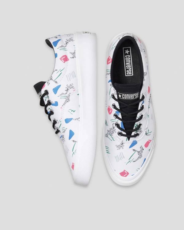 Zapatillas Bajas Converse Skid Grip 80s Archive Print Tenis Blancas | CV-758MZS