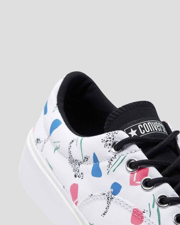 Zapatillas Bajas Converse Skid Grip 80s Archive Print Tenis Blancas | CV-758MZS