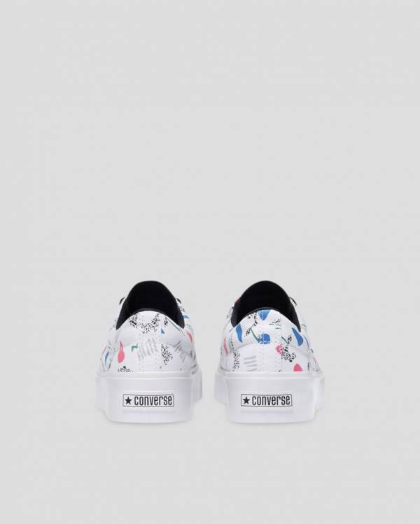 Zapatillas Bajas Converse Skid Grip 80s Archive Print Tenis Blancas | CV-871RGE