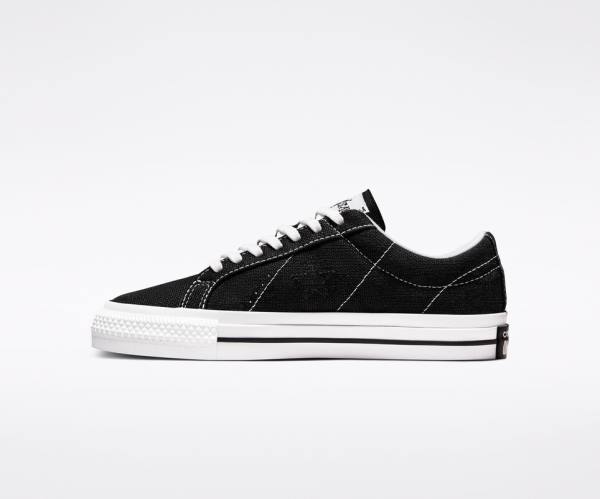 Zapatillas Bajas Converse Stussy One Star Tenis Negras Blancas | CV-385RPL