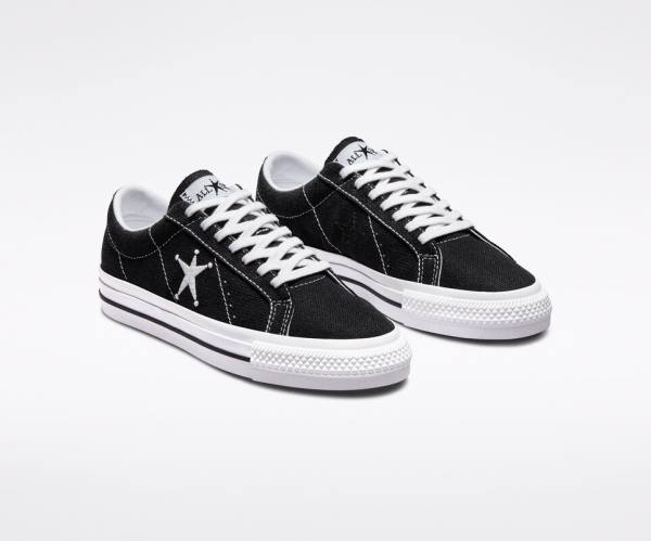 Zapatillas Bajas Converse Stussy One Star Tenis Negras Blancas | CV-385RPL