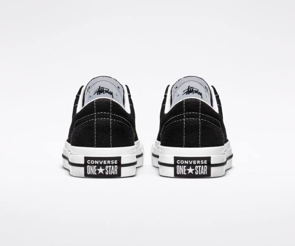 Zapatillas Bajas Converse Stussy One Star Tenis Negras Blancas | CV-601TJD